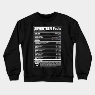 SEVENTEEN Nutritional Facts 2 Crewneck Sweatshirt